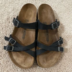 Birkenstock Oiled Black Leather Franca EU 40  US women 9 - 9.5